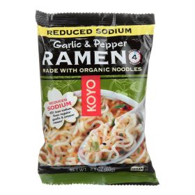 Koyo Garlic Pepper Reduced Sodium Ramen - Case of 12 - 2.1 OZ