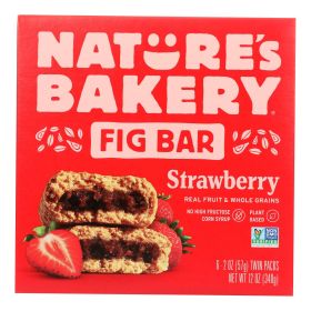 Nature's Bakery Stone Ground Whole Wheat Fig Bar - Strawberry - Case of 6 - 2 oz.