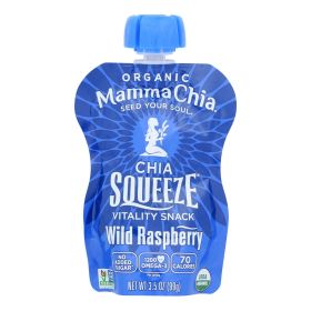 Mamma Chia Wild Raspberry Organic Vitality Snack - Case of 16 - 3.5 oz.