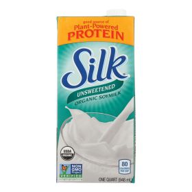 Silk Organic Soymilk - Unsweetened - Case of 6 - 32 Fl oz.