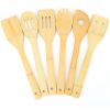 6Pcs Cooking Utensil Bamboo Wooden Spoons Spatula Kitchen Cooking Tools