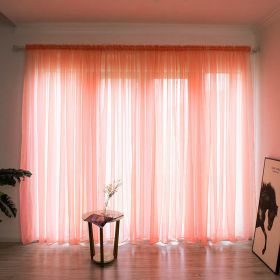 Simple And Modern Balcony Solid Color Gauze Curtain (Option: Orange-1x2.7Hook)