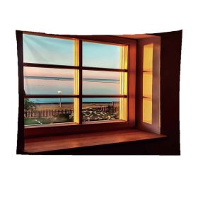 False Window Window Scenery Background Cloth (Option: Sunset dusk-130x150cm)