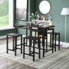 Dining Table with 4 Chairs; 5 Piece Dining Set with Counter and Pub Height