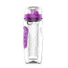 Fruit Infuser Water Bottle 32OZ Juice Shaker Sport w/ Flip Top Lid Anti-Slip Grips